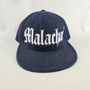 Malachai Fitted Hat Fitted 6 7/8 Navy Blue Old English Script Embroidery Hatco G